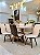 CONJUNTO DE JANTAR EVORA 160X090 OFF WHITE - 6 CADEIRAS GIRATÓRIAS - Imagem 7