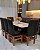 CONJUNTO MESA MARK 180X090 + 8 CADEIRAS MARK MODELO 18 MARROM - Imagem 4