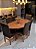 CONJUNTO MESA ORGANICA 180X100 + 6 CADEIRAS MARK MODELO 18 MARROM - Imagem 1