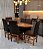 CONJUNTO MESA ORGANICA 180X100 + 6 CADEIRAS MARK MODELO 18 MARROM - Imagem 4