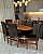 CONJUNTO MESA ORGANICA 180X100 + 6 CADEIRAS MARK MODELO 19 MARROM - Imagem 1