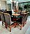CONJUNTO MESA MARK 130X130 + 8 CADEIRAS MARK MODELO 19 MARROM - Imagem 1
