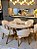 CONJUNTO MESA CECILIA 1,35M REDONDA + 6 CADEIRAS AGATHA LINHO CREME - Imagem 4