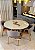 CONJUNTO MESA CECILIA 1,35M REDONDA + 4 CADEIRAS AGATHA LINHO CINZA - Imagem 2