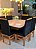CONJUNTO DE JANTAR MARK 130X130 OFF WHITE - 6 CADEIRAS CANELA PRETA MODELO 19 - Imagem 1