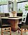 MESA MARK AVULSA 130x130 CANELA VIDRO OFF WHITE - Imagem 1