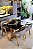 CONJUNTO DE JANTAR AGATHA BLACK 120X090 - 4 CADEIRAS LINHO CINZA - Imagem 1