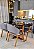 CONJUNTO DE JANTAR AGATHA BLACK 120X090 - 4 CADEIRAS LINHO CINZA - Imagem 2