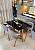 CONJUNTO DE JANTAR AGATHA BLACK 120X090 - 4 CADEIRAS LINHO CINZA - Imagem 5