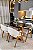 CONJUNTO DE JANTAR AGATHA BLACK 120x090 - 4 CADEIRAS LINHO CREME NEVOA - Imagem 2