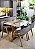CONJUNTO DE JANTAR AGATHA OFF WHITE 120x090 - 4 CADEIRAS LINHO CINZA - Imagem 5