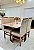 CONJUNTO MESA MARK 120X090 + 4 CADEIRAS MARK MODELO 19 - TECIDO CREME - Imagem 8