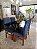 CONJUNTO MESA MARK 120X090 + 4 CADEIRAS MARK MODELO 19 - TECIDO AZUL - Imagem 2