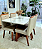CONJUNTO DE JANTAR SIGMA 120X090 OFF WHITE - 4 CADEIRAS CANELA CREME MODELO 27 - Imagem 4