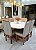 CONJUNTO DE JANTAR MARK 130X130 OFF WHITE  - 6 CADEIRAS CREME PALHA MODELO 19 - Imagem 3