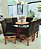 CONJUNTO DE JANTAR MARK 130X130 NOGUEIRA + 6 CADEIRAS MARK MODELO 18 - Imagem 4