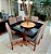 CONJUNTO DE JANTAR MARK 130X130 NOGUEIRA + 6 CADEIRAS MARK MODELO 18 - Imagem 2