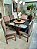 CONJUNTO DE JANTAR MARK 130X130 TABACO + 6 CADEIRAS MODELO 18 - Imagem 1