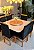 CONJUNTO DE JANTAR MARK 130X130 CANELA + 6 CADEIRAS MODELO 19 + PRATO GIRATÓRIO - Imagem 1