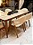 CONJUNTO MESA ELISA 180X090 + 6 CADEIRAS AGATHA CREME - Imagem 2