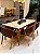 CONJUNTO MESA ELISA 180X090 + 6 CADEIRAS AGATHA MARROM - Imagem 1