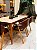 CONJUNTO MESA ELISA 180X090 + 6 CADEIRAS AGATHA MARROM - Imagem 2