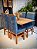 CONJUNTO MESA FLORENÇA 120X090 + 4 CADEIRAS MARK MODELO 19 AZUL ROYAL - Imagem 1