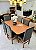 CONJUNTO MESA LUNNA 160X090 + 6 CADEIRAS MARK MODELO 19 GRAFITE - Imagem 1