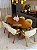 CONJUNTO MESA ORGÂNICA 180X100 + 6 CADEIRAS AGATHA CREME - Imagem 1