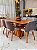 CONJUNTO MESA ORGANICA C/ BASE RIPADA 180X100 + 6 CADEIRAS MARK MODELO 30 CINZA - Imagem 2
