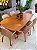 CONJUNTO MESA ORGANICA C/ BASE RIPADA 180X100 + 6 CADEIRAS MARK MODELO 30 CREME - Imagem 1