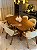 CONJUNTO MESA ORGÂNICA C/ BASE RIPADA 180X100 + 6 CADEIRAS AGATHA CREME - Imagem 1