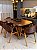 CONJUNTO MESA ORGÂNICA C/ BASE RIPADA 180X100 + 6 CADEIRAS AGATHA MARROM - Imagem 3