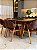 CONJUNTO MESA ORGÂNICA C/ BASE RIPADA 180X100 + 6 CADEIRAS AGATHA MARROM - Imagem 7
