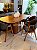 CONJUNTO MESA ORGÂNICA C/ BASE RIPADA 180X100 + 6 CADEIRAS AGATHA CINZA - Imagem 5