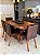 CONJUNTO MESA ORGÂNICA C/ BASE RIPADA 180X100 + 6 CADEIRAS MARK MODELO 32 MARROM - Imagem 7