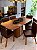 CONJUNTO MESA ORGÂNICA C/ BASE RIPADA 180X100 + 6 CADEIRAS MARK MODELO 32 MARROM - Imagem 3