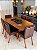 CONJUNTO MESA ORGÂNICA C/ BASE RIPADA 180X100 + 6 CADEIRAS MARK MODELO 32 MARROM - Imagem 1