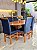 CONJUNTO MESA ORGANICA 180X100 + 6 CADEIRAS MODELO 19 AZUL ROYAL - Imagem 4