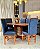 CONJUNTO MESA ORGANICA 180X100 + 6 CADEIRAS MODELO 19 AZUL ROYAL - Imagem 2
