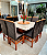 CONJUNTO MESA MARK 130X130 NOGUEIRA + 8 CADEIRAS MARK MODELO 19 MARROM - Imagem 1