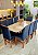 CONJUNTO MESA MARK 180X090 + 8 CADEIRAS MARK MODELO 19 AZUL ROYAL - Imagem 1