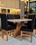 CONJUNTO MESA MARK 160X090 NOGUEIRA + 6 CADEIRAS MODELO 19 PRETO - Imagem 8