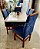 CONJUNTO MESA MARK 160X090 NOGUEIRA + 6 CADEIRAS MODELO 19 AZUL ROYAL - Imagem 5