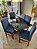 CONJUNTO MESA MARK 160X090 NOGUEIRA + 6 CADEIRAS MODELO 19 AZUL ROYAL - Imagem 6