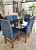 CONJUNTO MESA MARK 160X090 NOGUEIRA + 6 CADEIRAS MODELO 19 AZUL ROYAL - Imagem 2