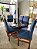 CONJUNTO MESA MARK 160X090 NOGUEIRA + 6 CADEIRAS MODELO 19 AZUL ROYAL - Imagem 4