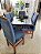 CONJUNTO MESA MARK 160X090 NOGUEIRA + 6 CADEIRAS MODELO 19 AZUL ROYAL - Imagem 8