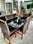 CONJUNTO MESA MARK 160X090 NOGUEIRA + 6 CADEIRAS MODELO 19 MARROM - Imagem 7