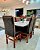 CONJUNTO MESA MARK 160X090 NOGUEIRA + 6 CADEIRAS MODELO 19 MARROM - Imagem 8